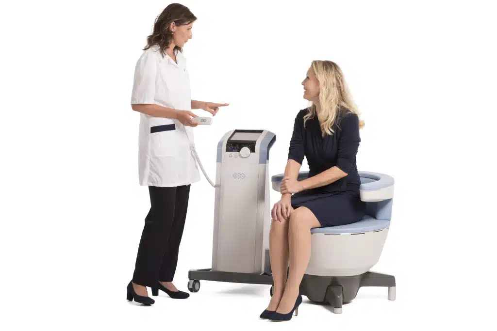 Emsella Chair for non-invasive pelvic floor treatment and bladder confidence support.